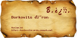 Borkovits Áron névjegykártya