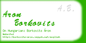 aron borkovits business card